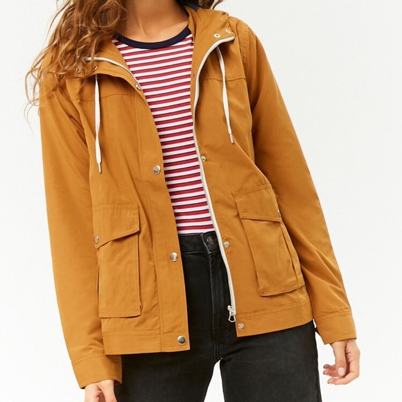 Forever 21 Jackets & Blazers - Forever 21 Woven Hooded Zip-Front Jacket